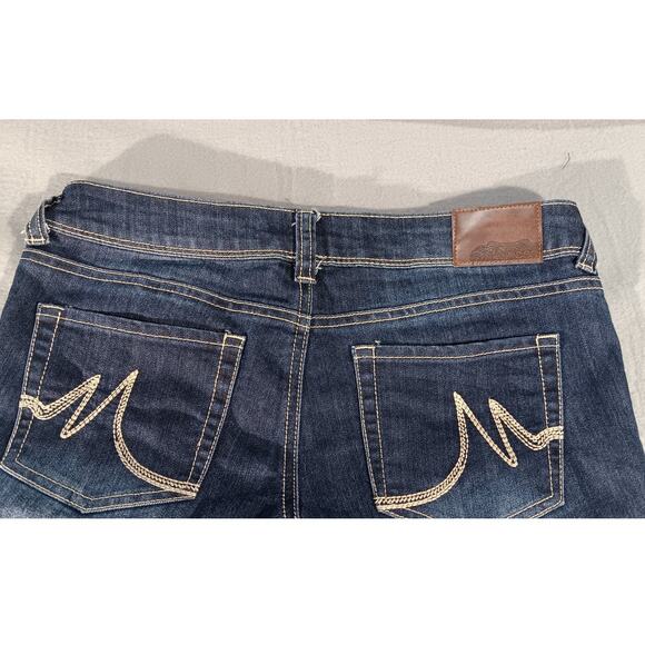 Maurices Jeans 3/4 X-Short Bootcut Stretch Dark Wash Mid Rise Denim Pants Women - Picture 5 of 5